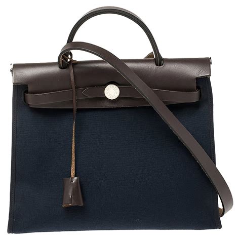 hermes herbag navy|Hermes herbag for sale.